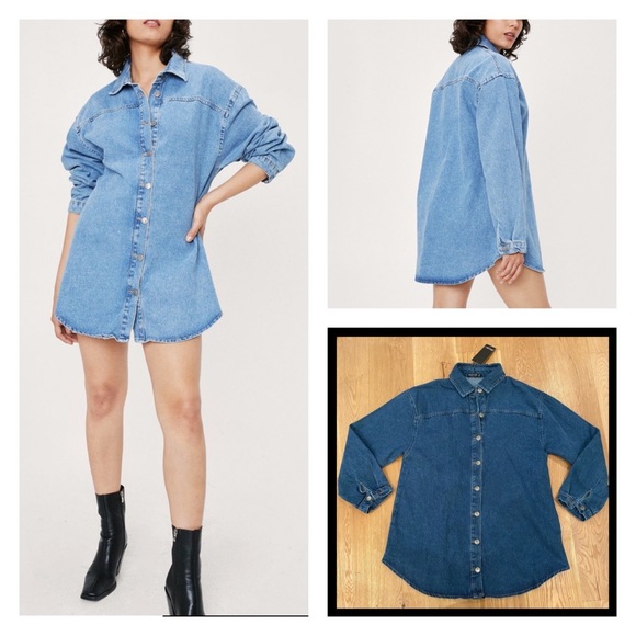 Nasty Gal Dresses & Skirts - Nasty Gal Oversized Denim Shirt Dress Size US6